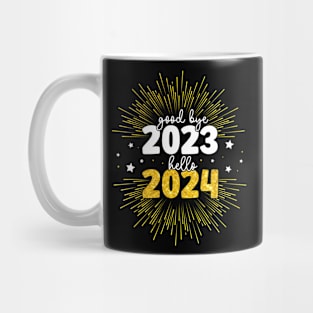 Goodbye 2023 Hello 2024 Merry Christmas Happy New Year 2024 Mug